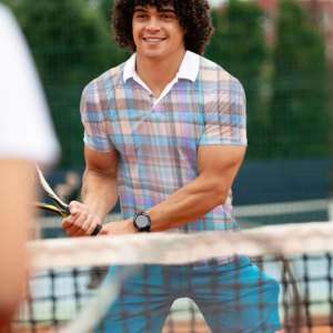 Spring Plaid Unisex Polo Shirt - Easter Picnic, Spring Polo Tee, Unisex Golf Shirt,  Casual Tennis