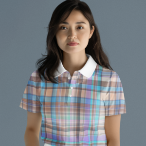 Spring Plaid Unisex Polo Shirt - Easter Picnic, Spring Polo Tee, Unisex Golf Shirt,  Casual Tennis