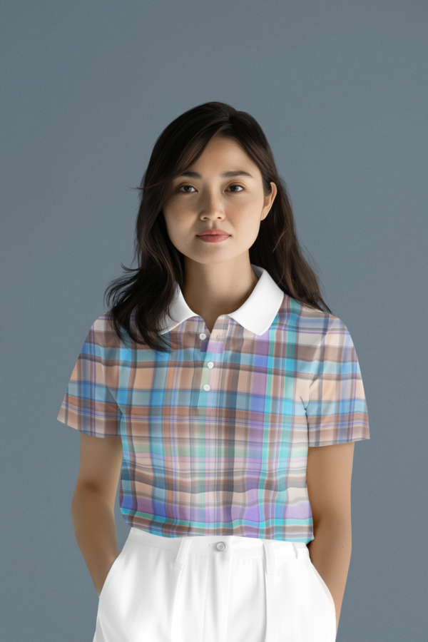 Spring Plaid Unisex Polo Shirt - Easter Picnic, Spring Polo Tee, Unisex Golf Shirt,  Casual Tennis
