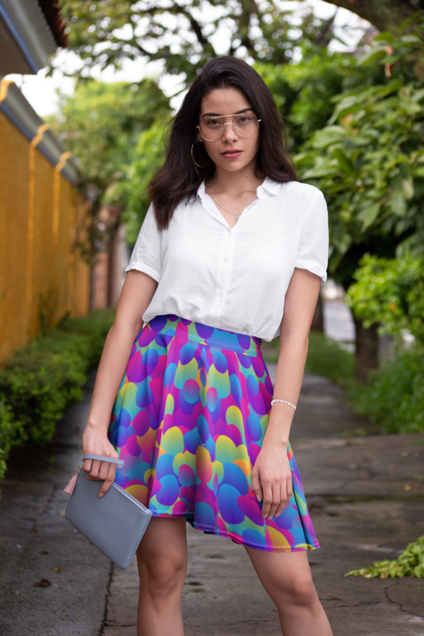 Neon Skater Skirt, Bright Colored Womens Clothing, Fun Summer Fashion, Casual Mini Skirt, Unique Gift for Her