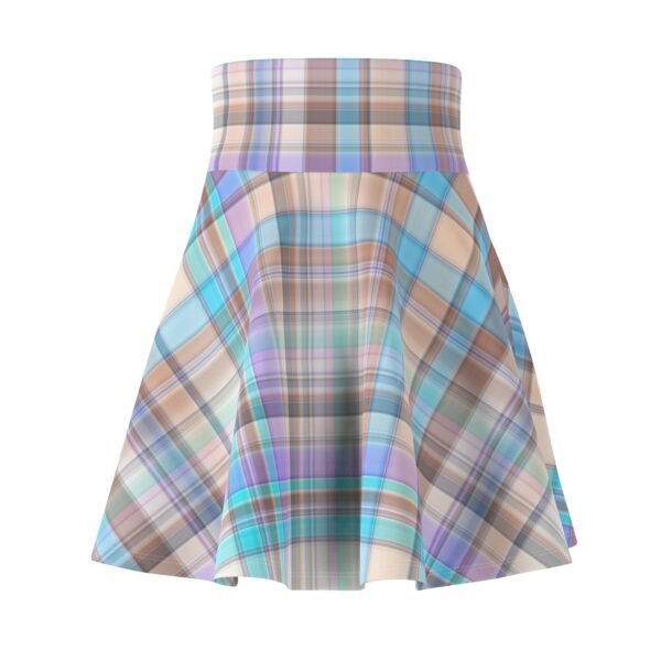 Spring Plaid Women's Skater Skirt, Plaid Skirt, Spring Fashion Skirt, Womens A-Line Skirt, Gift for Her, Spring Plaid Flare Skirt - Image 2