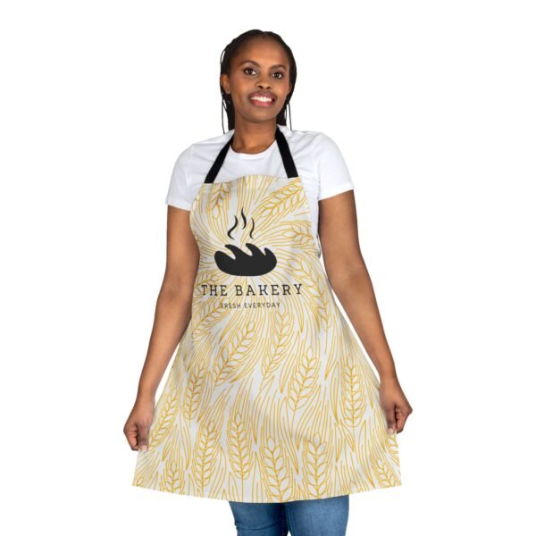 Apron, Bakery Wheat Pattern with Bread Loaf and Bakery Quote Personalized, Kitchen Cooking Gift, Custom Chef Apron, Baking Lover Gift,