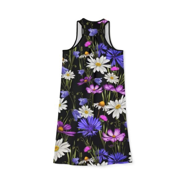 Spring Floral Women's Racerback Dress - Casual and Evening Wear, Flower Print Sundress, Summer Outfit, Party Attire, Sleeveless Midi Dress - Image 4