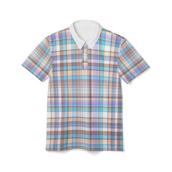 Spring Plaid Unisex Polo Shirt - Easter Picnic, Spring Polo Tee, Unisex Golf Shirt,  Casual Tennis - Image 5