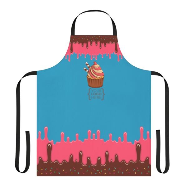 Apron, Cute Chocolate Pink Icing Confetti Design, Custom Logo, Personalized Baking Cooking Gift, Kitchen Chef, 5-Color Straps, Holiday - Image 13