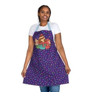 bright colored confetti and cupcake pattern bakers apron 5 color straps