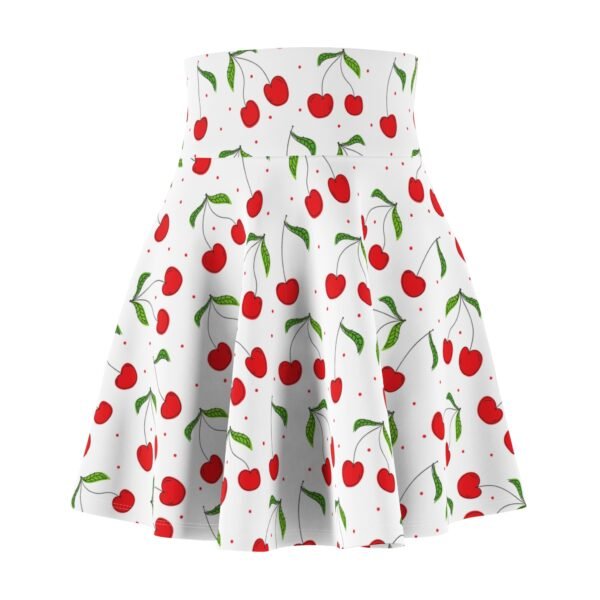 Cherry Pattern Skater Skirt, Women's Streetwear, Spring A-Line Mini Skirt, Floral Print Circle Skirt, Fashion Wearable Art Apparel - Image 5