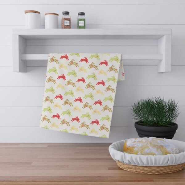 Bunny Tea Towel, Kitchen Towel, Easter Dish Cloth, Spring Cleaning Decor, Cute Rabbit Hand Towel