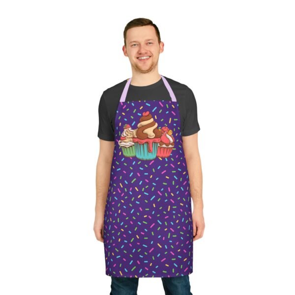 bright colored confetti and cupcake pattern bakers apron 5 color straps - Image 18