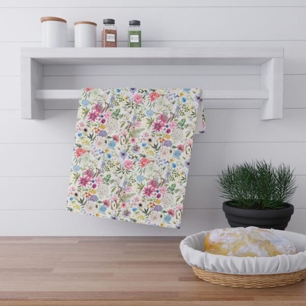 Spring Flowers Tea Towel - Kitchen Dish Cloth, Floral Hand Towel, Farmhouse Decor, Housewarming Gift, Easter Hostess Gift