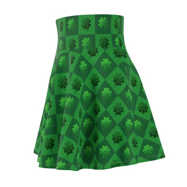 Shamrock Skater Skirt, St Patricks Day Women's Fashion, Lucky Clover A-Line Skirt, Green Holiday Apparel, Irish Festival Outfit, Spring - Image 5