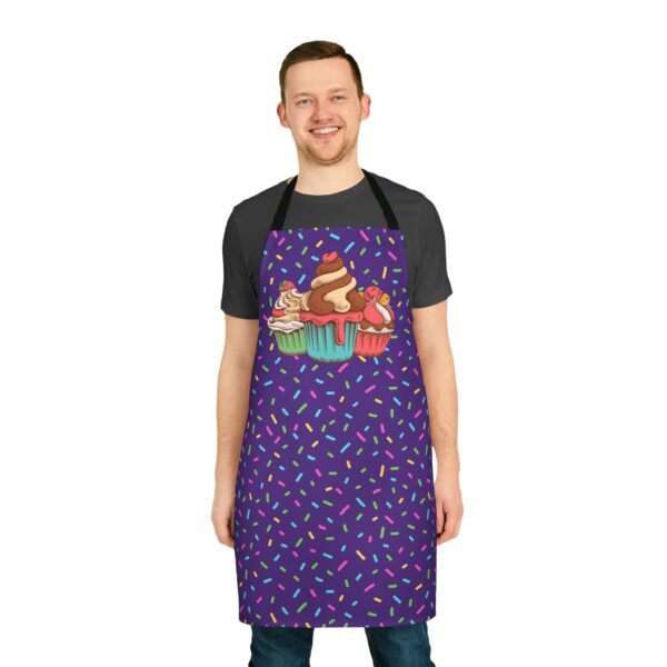 bright colored confetti and cupcake pattern bakers apron 5 color straps - Image 14