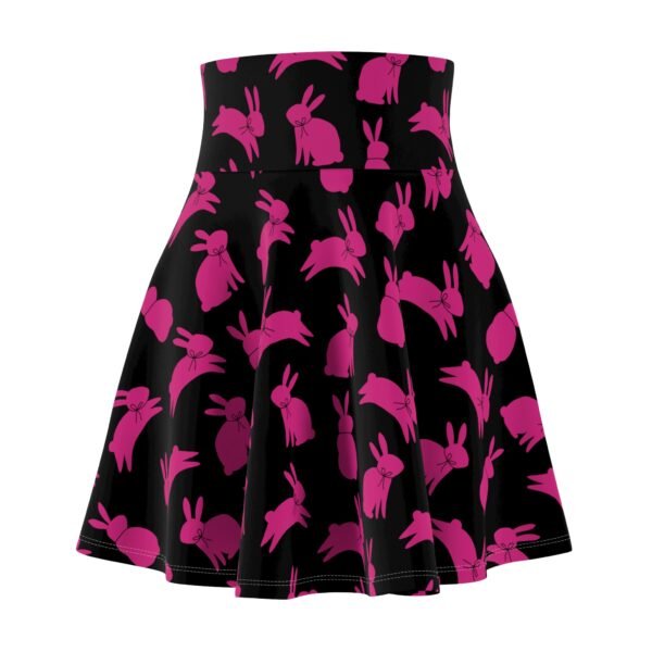 Bunny Skater Skirt, Easter Spring Women's Skater Skirt, Black Pink Skirt, Cute Rabbit Skirt, Flare Mini Skirt - Image 5