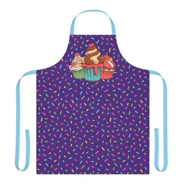 bright colored confetti and cupcake pattern bakers apron 5 color straps - Image 2