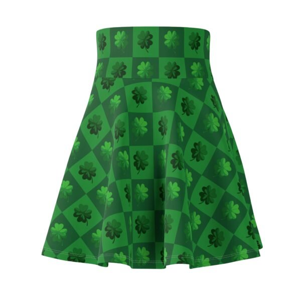 Shamrock Skater Skirt, St Patricks Day Women's Fashion, Lucky Clover A-Line Skirt, Green Holiday Apparel, Irish Festival Outfit, Spring - Image 4