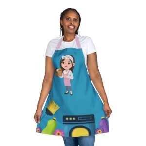 Cleaning Service Apron, Durable Kitchen Smock with 5-Color Straps, Cooking Coverall, Multi-Functional Workwear, Customizable