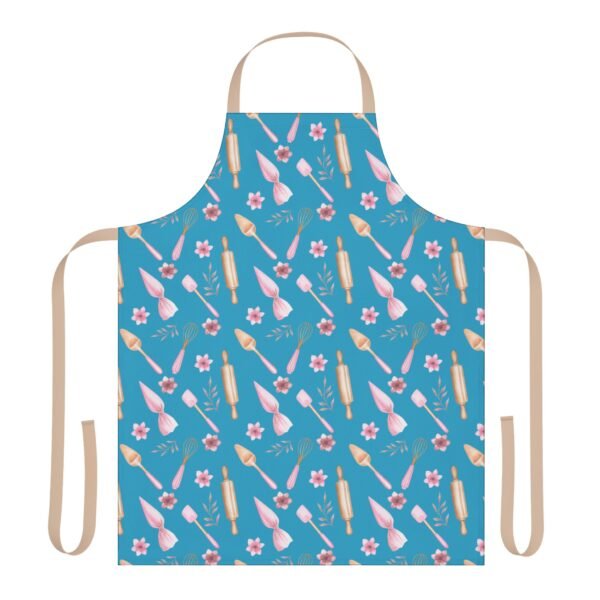 Apron, 4-Color Straps - Turquoise, Pink, Beige Bakery Pattern Kitchen Cooking Apron, Adjustable Neck Strap, Gift for Bakers, Cooking - Image 9