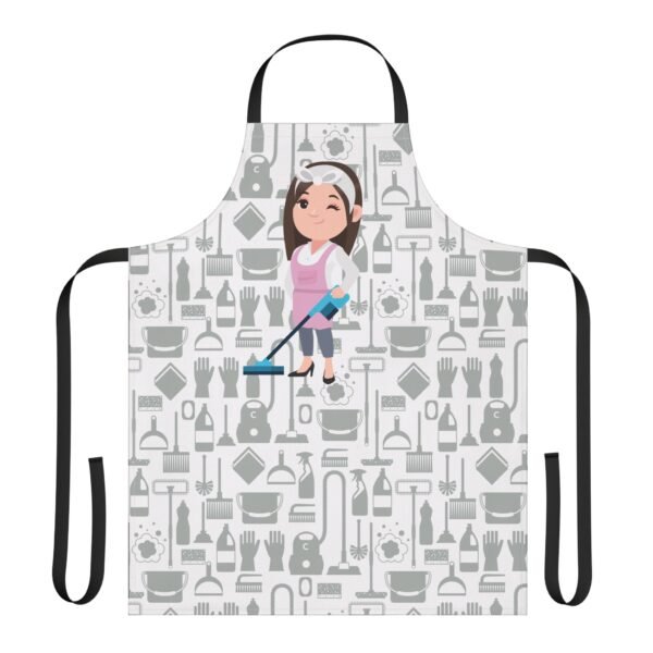 Apron, Cleaning Pattern Apron with 5-Color Straps, Kitchen Smock, Adjustable Full Coverage Workwear Pinafore, Gift for Home - Image 17