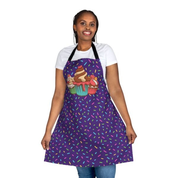 bright colored confetti and cupcake pattern bakers apron 5 color straps - Image 16