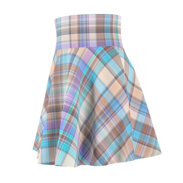 Spring Plaid Women's Skater Skirt, Plaid Skirt, Spring Fashion Skirt, Womens A-Line Skirt, Gift for Her, Spring Plaid Flare Skirt - Image 3