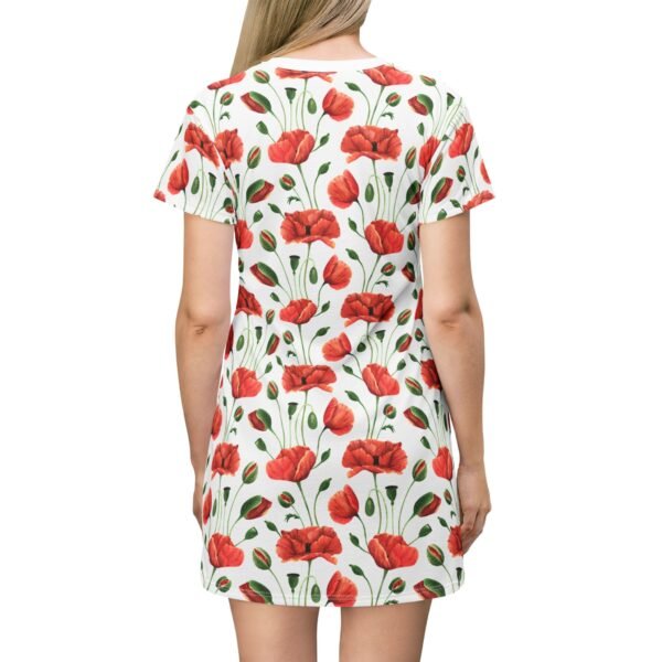 Floral T-Shirt Dress, Cute Spring Dress, Women's Casual Dress, Floral Print, Summer Fashion - Image 7