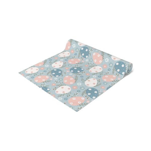 Spring Egg Pattern Table Runner, Easter Home Decor, Cotton Table Linen, Easter Table Decoration, Spring Kitchen Runner - Image 3