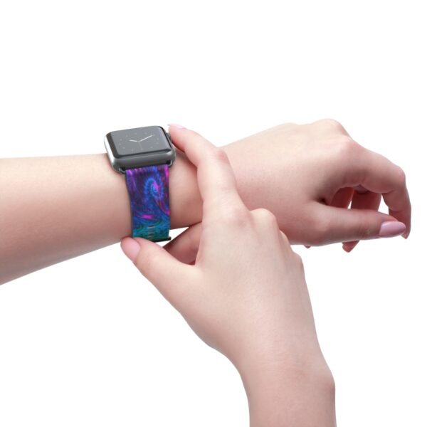 Blue Tie Dye Watch Band, Apple Watch Strap, Abstract Pattern iWatch Band, Stylish Replacement Smartwatch Bracelet, Unique Wristband - Image 8