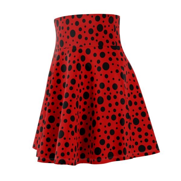 Polka Dot Ladybug Skater Skirt, Red and Black Party Dress, Cute Insect Print Mini Skirt, Women's Fashion Apparel, Animal Patterned A-Line - Image 3