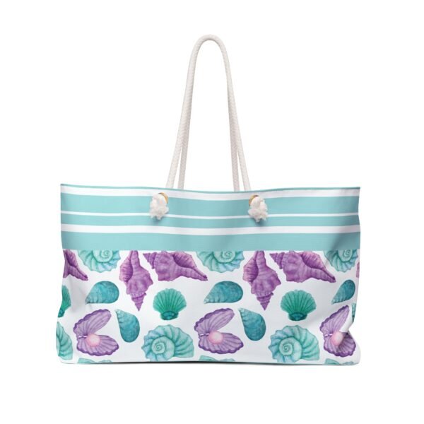 Seashell Weekender Bag, Beach Travel Tote, Nautical Overnight Duffel, Vacation Carry-On Purse, Coastal Getaway Luggage