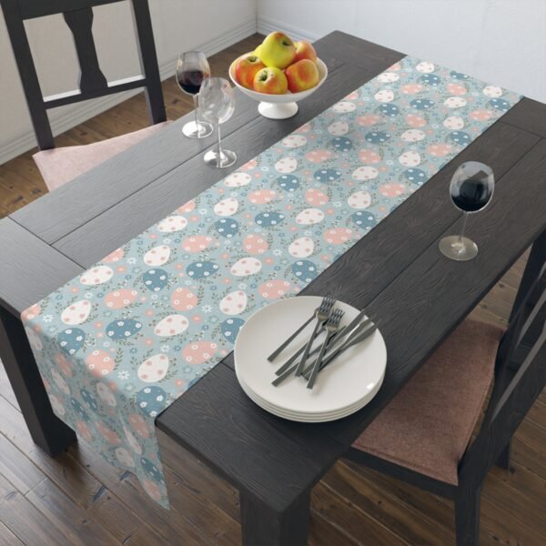 Spring Egg Pattern Table Runner, Easter Home Decor, Cotton Table Linen, Easter Table Decoration, Spring Kitchen Runner