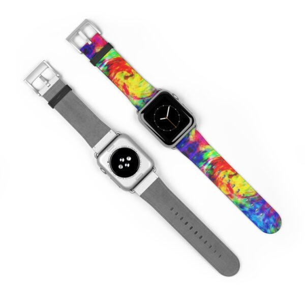 Tie Dye Watch Band, Colorful Apple Watch Strap, Boho Style Wristband, Replacement Band, Customizable Apple Watch Band, Vibrant Tie Dye - Image 11