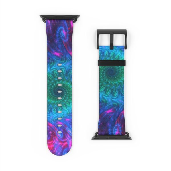Blue Tie Dye Watch Band, Apple Watch Strap, Abstract Pattern iWatch Band, Stylish Replacement Smartwatch Bracelet, Unique Wristband - Image 6