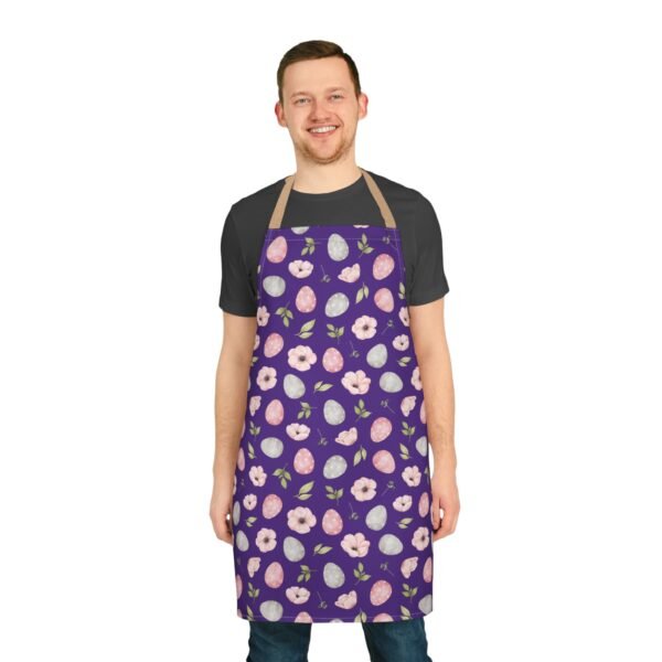 spring flowers and egg pattern apron with 5 different strap colors - Image 6