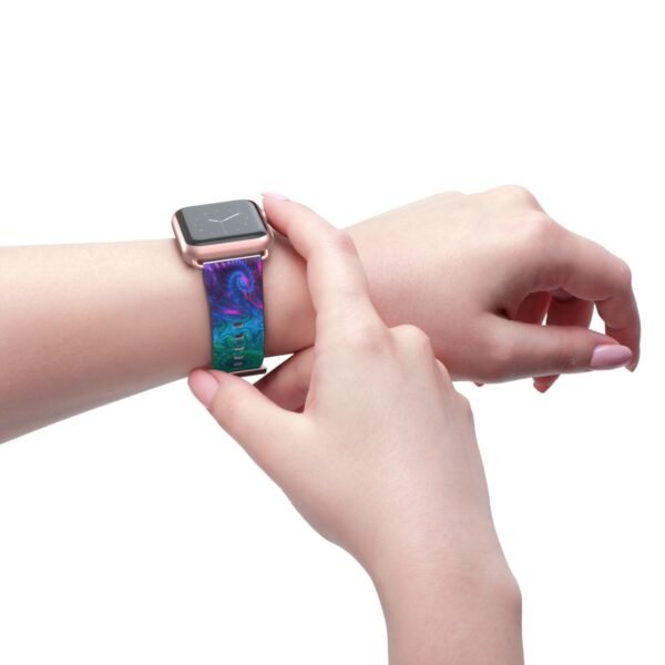 Blue Tie Dye Watch Band, Apple Watch Strap, Abstract Pattern iWatch Band, Stylish Replacement Smartwatch Bracelet, Unique Wristband - Image 24