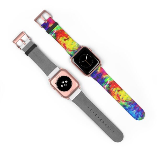 Tie Dye Watch Band, Colorful Apple Watch Strap, Boho Style Wristband, Replacement Band, Customizable Apple Watch Band, Vibrant Tie Dye - Image 23