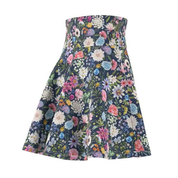 Floral Skater Skirt, Spring Flowers Circle Skirt, Women's Flare Skirt, Botanical A-Line Mini Skirt, Nature Print Midi Skirt - Image 7