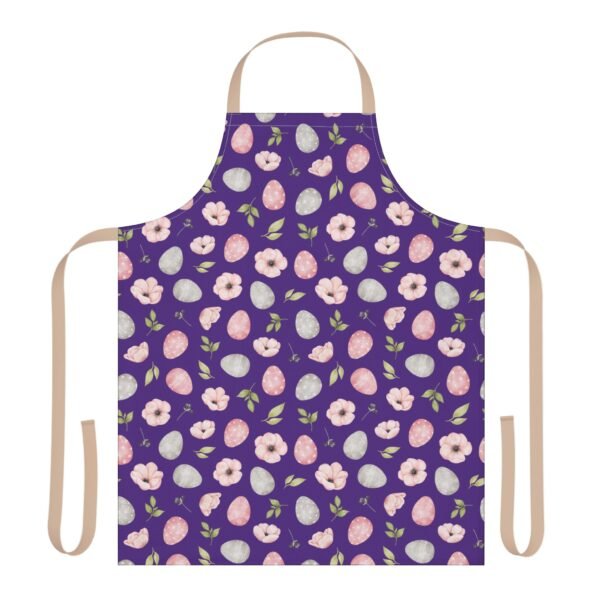 spring flowers and egg pattern apron with 5 different strap colors - Image 5