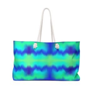 Neon Green and Blue Beach Weekender Bag, Travel Tote, Overnight Bag, Carry On, Gym Duffle, Tropical Vacation, Beach Getaway