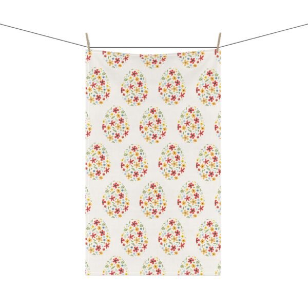 Spring Floral Eggs Tea Towel, Kitchen Decor, Cotton/Poly Dish Towel, Spring Flowers Pattern, Easter Home Decor, Spring Kitchen Towel - Image 8