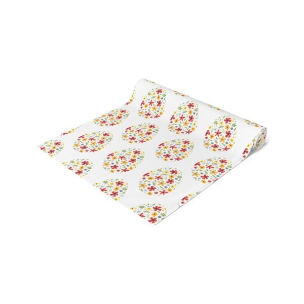 Flower Egg Pattern Table Runner, Spring Table Decor, Cotton Dining Room Linens, Easter Kitchen Decoration, Farmhouse Home Textiles - Image 6