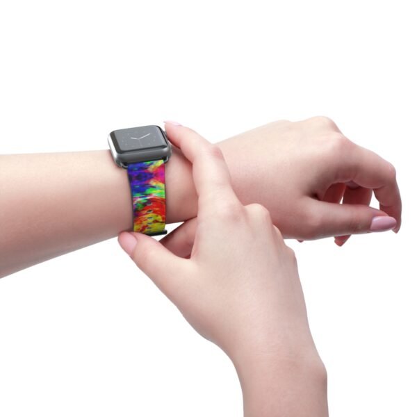 Tie Dye Watch Band, Colorful Apple Watch Strap, Boho Style Wristband, Replacement Band, Customizable Apple Watch Band, Vibrant Tie Dye - Image 4