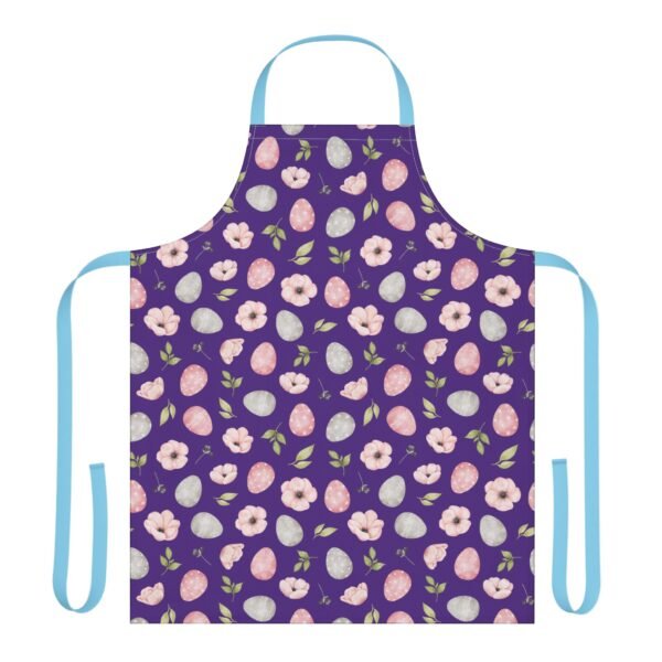 spring flowers and egg pattern apron with 5 different strap colors - Image 9