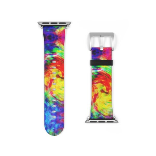Tie Dye Watch Band, Colorful Apple Watch Strap, Boho Style Wristband, Replacement Band, Customizable Apple Watch Band, Vibrant Tie Dye - Image 10
