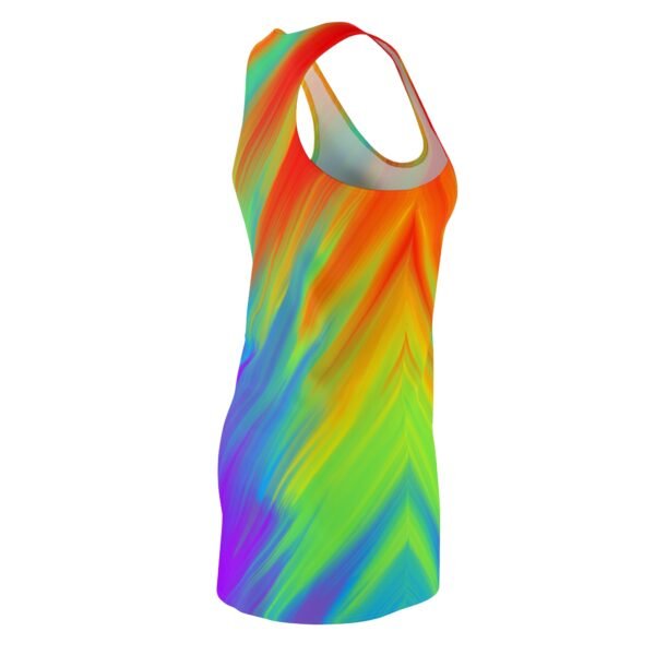 Neon Racerback Dress, Summer Women's Cut & Sew, Beachwear, Vacation Outfit, Bright Colorful Sundress, Festival Clothing - Image 4
