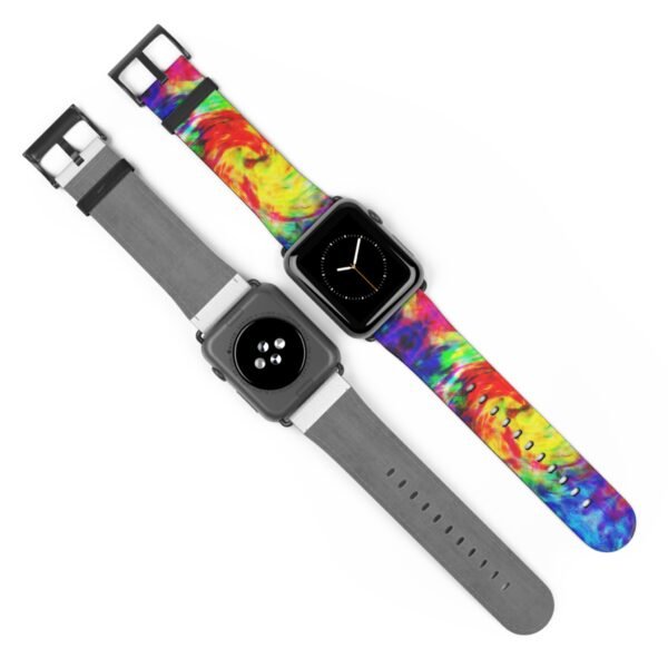 Tie Dye Watch Band, Colorful Apple Watch Strap, Boho Style Wristband, Replacement Band, Customizable Apple Watch Band, Vibrant Tie Dye - Image 7