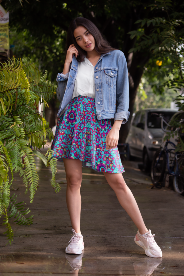 Kaleidoscope pattern women's skater skirt - Image 3