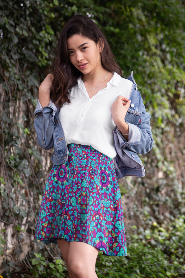 Kaleidoscope pattern women's skater skirt - Image 2