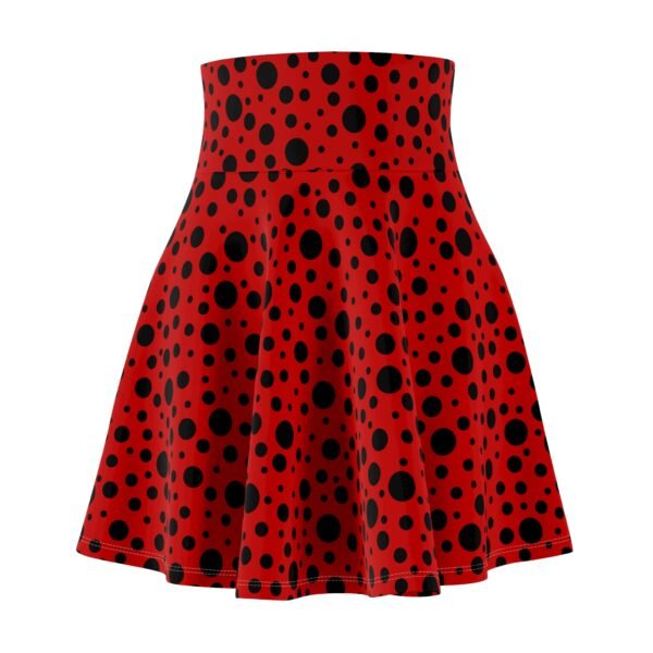 Polka Dot Ladybug Skater Skirt, Red and Black Party Dress, Cute Insect Print Mini Skirt, Women's Fashion Apparel, Animal Patterned A-Line