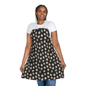 Farm Egg Pattern Apron, 5-Color Straps - Kitchen Cooking Apron, Egg Lover Gift, Cute Farmhouse Apron, Cooking and Baking Apron, Adjustable