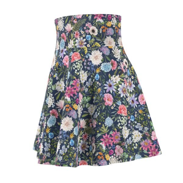 Floral Skater Skirt, Spring Flowers Circle Skirt, Women's Flare Skirt, Botanical A-Line Mini Skirt, Nature Print Midi Skirt - Image 6